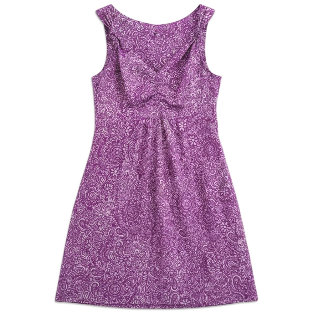 Athleta‎ Dress Womens Size 2 Purple Paisley Sleeveless V-Neck Mini Side Zip